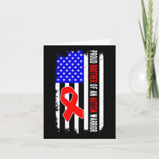 Proud Brother Of An Autism Warrior April Awareness Card