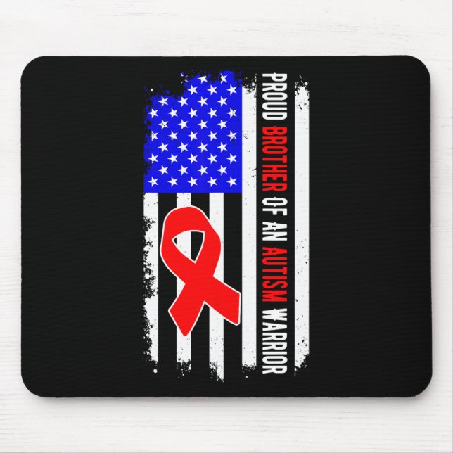 Proud Brother Of An Autism Warrior April Awareness Mouse Mat (Front)