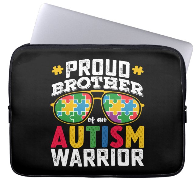 Proud Brother Of An Autism Warrior Family Laptop Sleeve (Front)