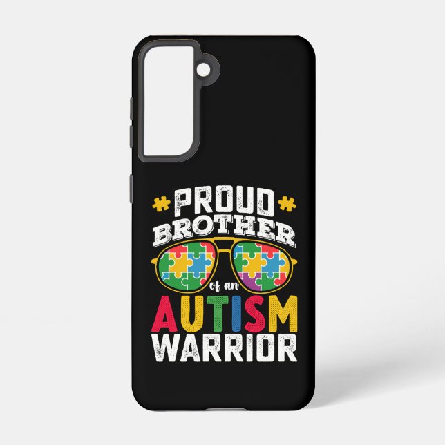 Proud Brother Of An Autism Warrior Family Samsung Galaxy S21 Case (Back)