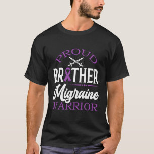 Proud Brother Of An Migrane Warrior Migrane Awaren T-Shirt