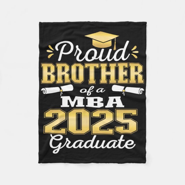 Proud Brother Of Cl Of 2025 M Graduate Grad Family Fleece Blanket (Front)