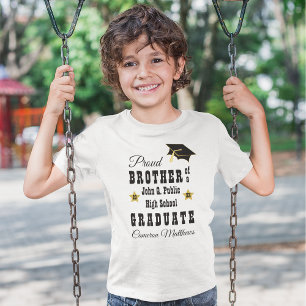 Proud Brother of Graduate Name   School Graduation T-Shirt