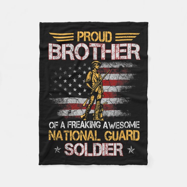 Proud Brother Of National Guard Soldier Veterans D Fleece Blanket (Front)