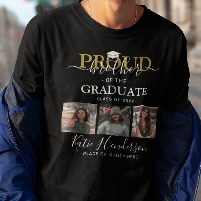 Proud Brother of the Graduate Photo Collage T-Shirt (Creator Uploaded)