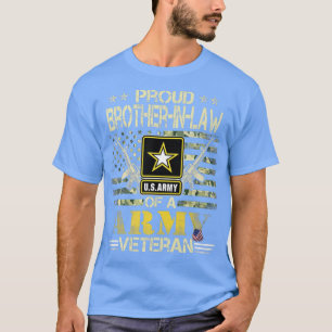 Proud BrotherInLaw Of A Army Veteran USA Flag Mili T-Shirt