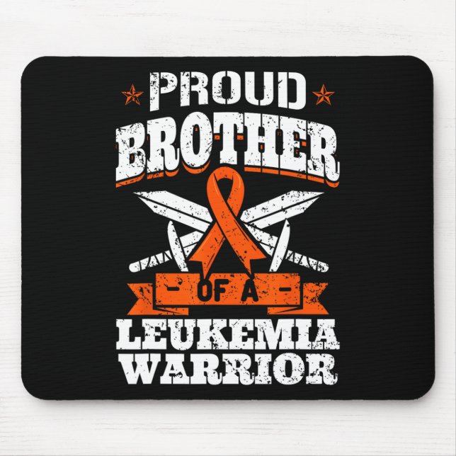 Proud Brotther Of A Leukaemia Warrior Bro Awarenes Mouse Mat (Front)
