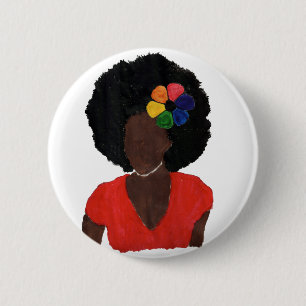 Proud Brown Lady 6 Cm Round Badge