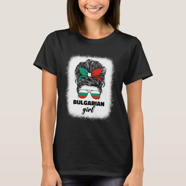 Proud Bulgarian Girl Women Bulgaria Flag Pride Roo T-Shirt (Front)