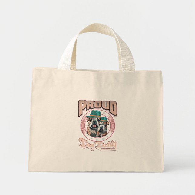 Proud Bulldog Dog Dad, Bulldog Father's Day Gift Mini Tote Bag (Front)