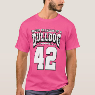 Proud Bulldog Football Grandma Of Player 42 T-Shirt