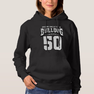 Proud Bulldog Football Uncle Of Player 50 Hoodie