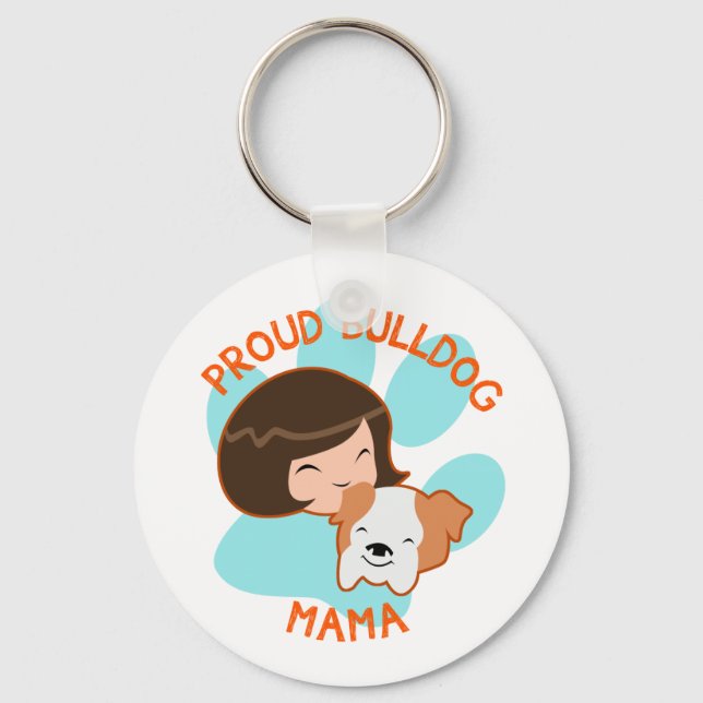 Proud Bulldog Mum Key Ring (Front)