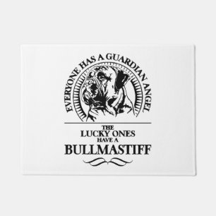 Proud Bullmastiff Guardian Angel dog quote  Doormat