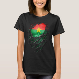 Proud Burkinabe Roots Torn Ripped Burkina Faso Fla T-Shirt