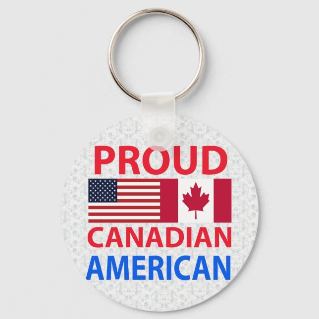 Proud Canadian American Key Ring (Front)