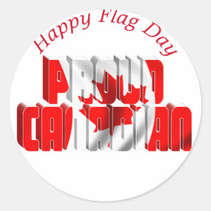 Proud Canadian - Canada Flag Day Classic Round Sticker