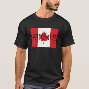 Proud Canadian Flag Canada Day Canadian Roots T-Shirt