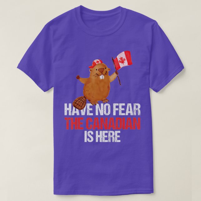 Proud Canadian Made In Canada Maple Leaf Flag Beav T-Shirt (Design Front)