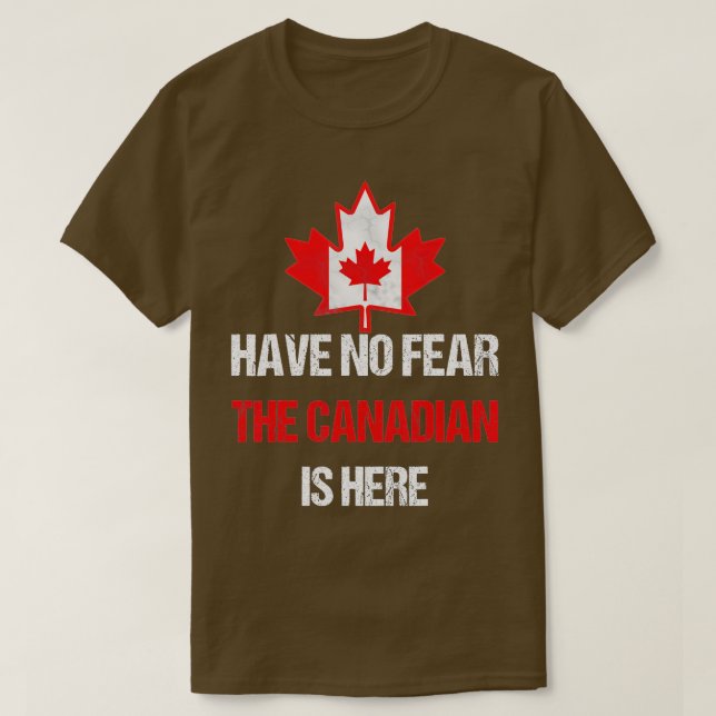Proud Canadian Made In Canada Maple Leaf Flag  T-Shirt (Design Front)