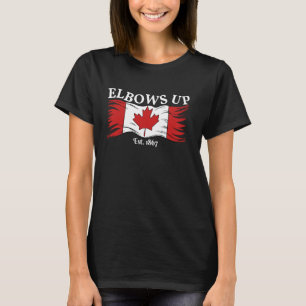 Proud Canadian Strong Canada Elbows Up Canada Est T-Shirt