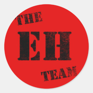 Proud Canadian The EH Team Black Stamp on Red Classic Round Sticker