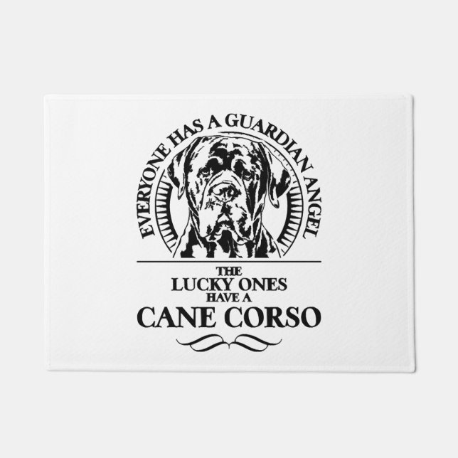 Proud Cane Corso Guardian Angel dog quote  Doormat (Front)