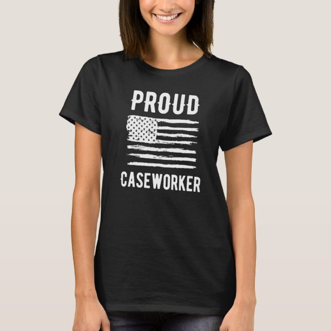 Proud Case Manager Profession American Flag Premiu T-Shirt (Front)