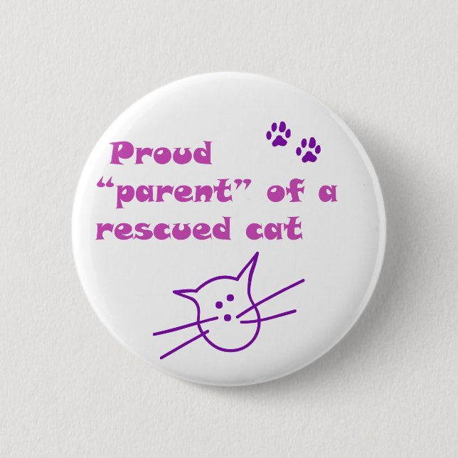 proud cat 6 cm round badge (Front)