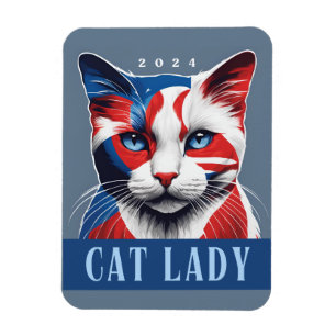 Proud Cat Lady Democrat 2024 US Election Magnet