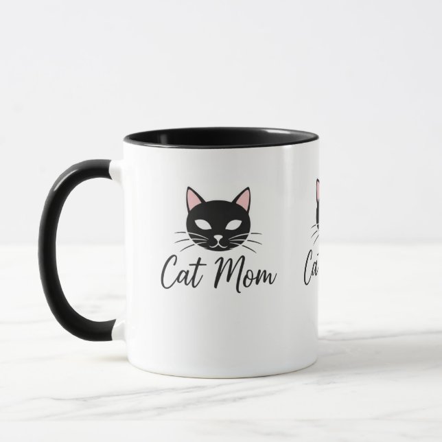 Proud Cat Mom Coffee Mug  Cute Pet Mom Gift (Left)