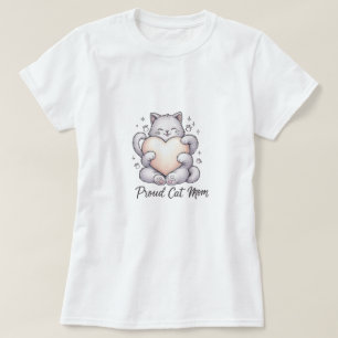 Proud Cat Mom Heart Hug T-Shirt