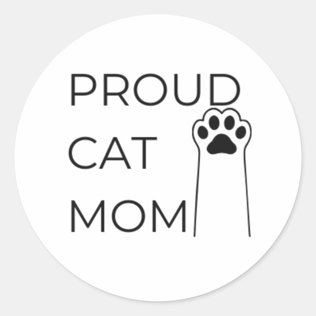 Proud Cat Mom Sticker – Cute Gift for Cat Lovers (Front)