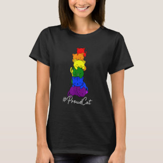 Proud Cat Rainbow Gay Pride Cute LGBT Pet Kitten T-Shirt