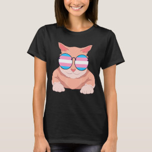 Proud Cat Transsexual Flag Trans Sunglasses Lgbt T T-Shirt