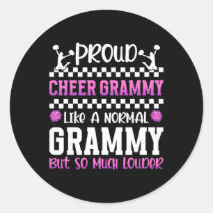Proud Cheer Grammy Cheerleader Grammy Cheerleading Classic Round Sticker