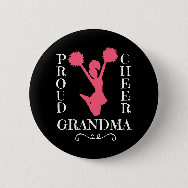 Proud Cheer Grandma 6 Cm Round Badge (Front)