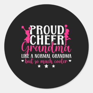 Proud Cheer Grandma Of A Cheerleader Grandmother Classic Round Sticker