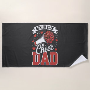 Proud Cheer Senior dad 2026 Beach Towel