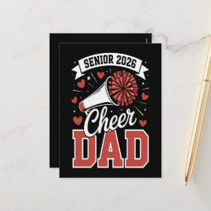 Proud Cheer Senior dad 2026 Holiday Postcard