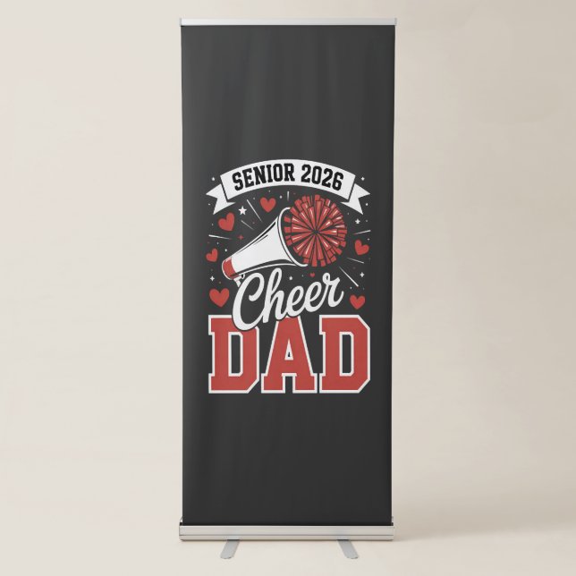 Proud Cheer Senior dad 2026 Retractable Banner (Front)