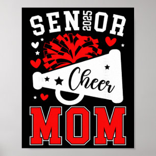 Proud Cheer Senior Mom 2025 Cheerleading Senior Ma Poster