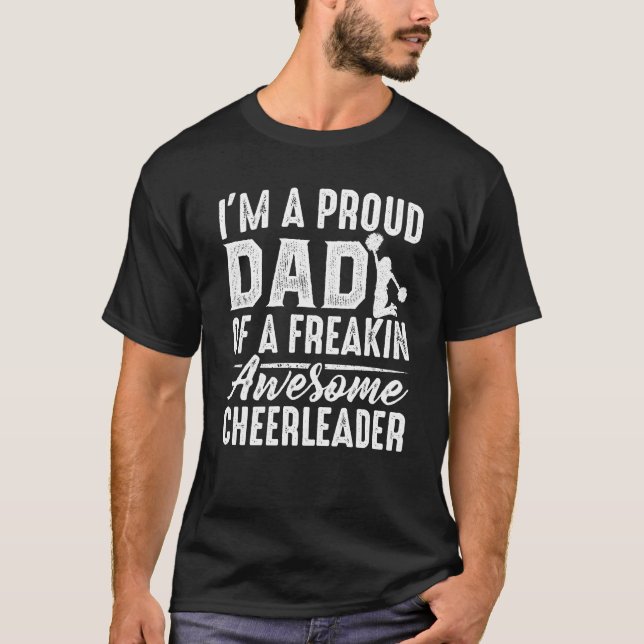 Proud Cheerleader Dad Funny Mens Cheer Dad Gift T-Shirt (Front)