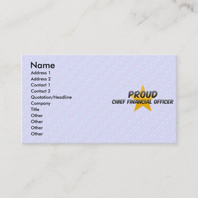 Proud Chief Financial Officer Business Card (Front)