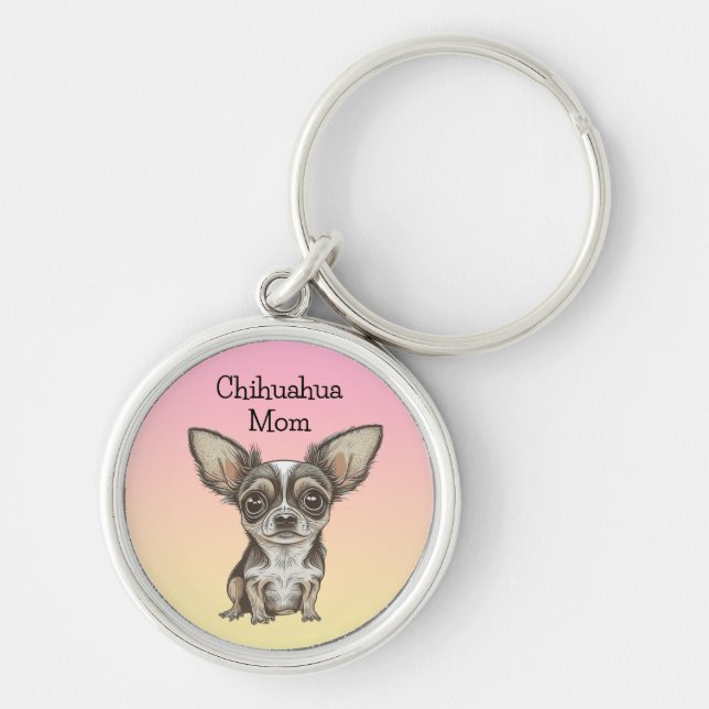 Proud Chihuahua Mum Key Ring (Front)