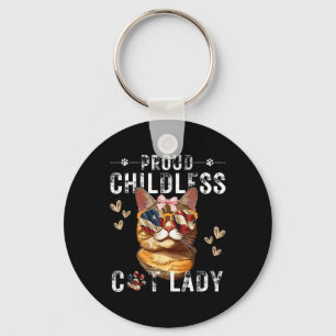 Proud Childless Cat Lady Cat Mum Lovers  Key Ring