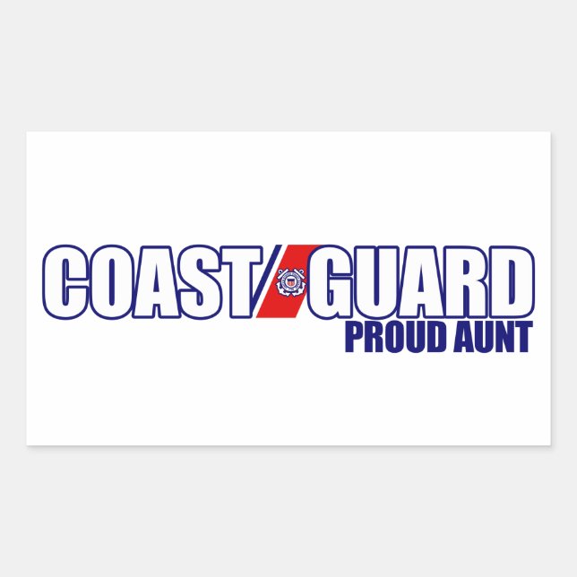 Proud Coast Guard Aunt Rectangular Sticker (Front)