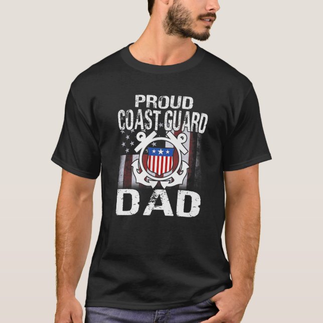 Proud Coast Guard Dad Tee U.S Coast Guard Veteran (Front)