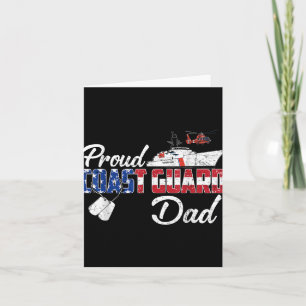 Proud Coast Guard Dad Us Veteran Family Matching  Card