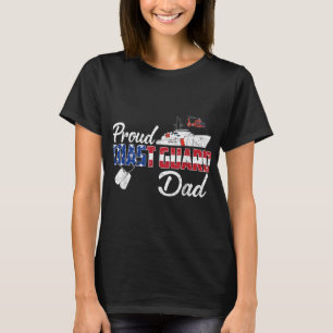 Proud Coast Guard Dad Us Veteran Family Matching T-Shirt